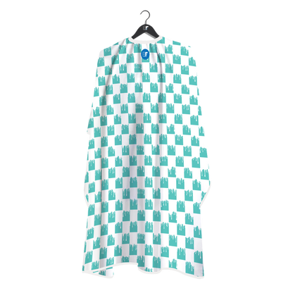 Dripped Checker Cape - Turquoise